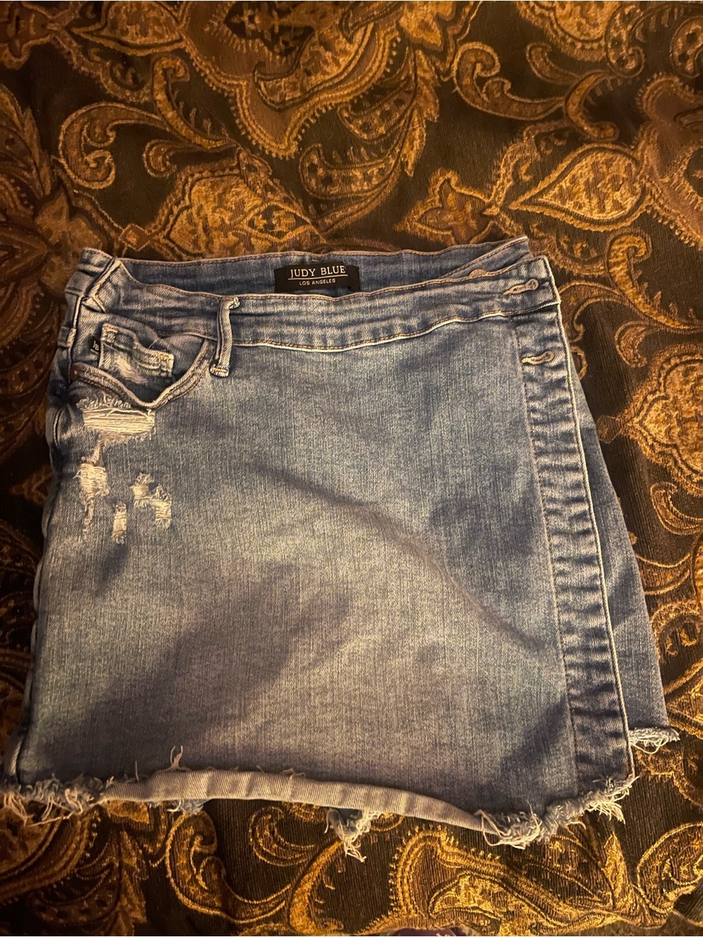 Judy Blue Light Blue Distressed Denim Skort